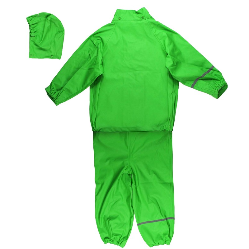 Celavi Unisex Basic Suit Solid Raincoat, Green, 120 cm