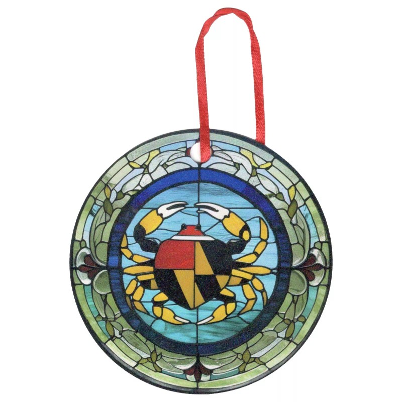 Gulf Coast Laser Graphics Maryland Crab Holographic Stained Glass Design