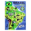 Brazil Graphic Map and Attractions Souvenir Fridge Magnet 2.5" X