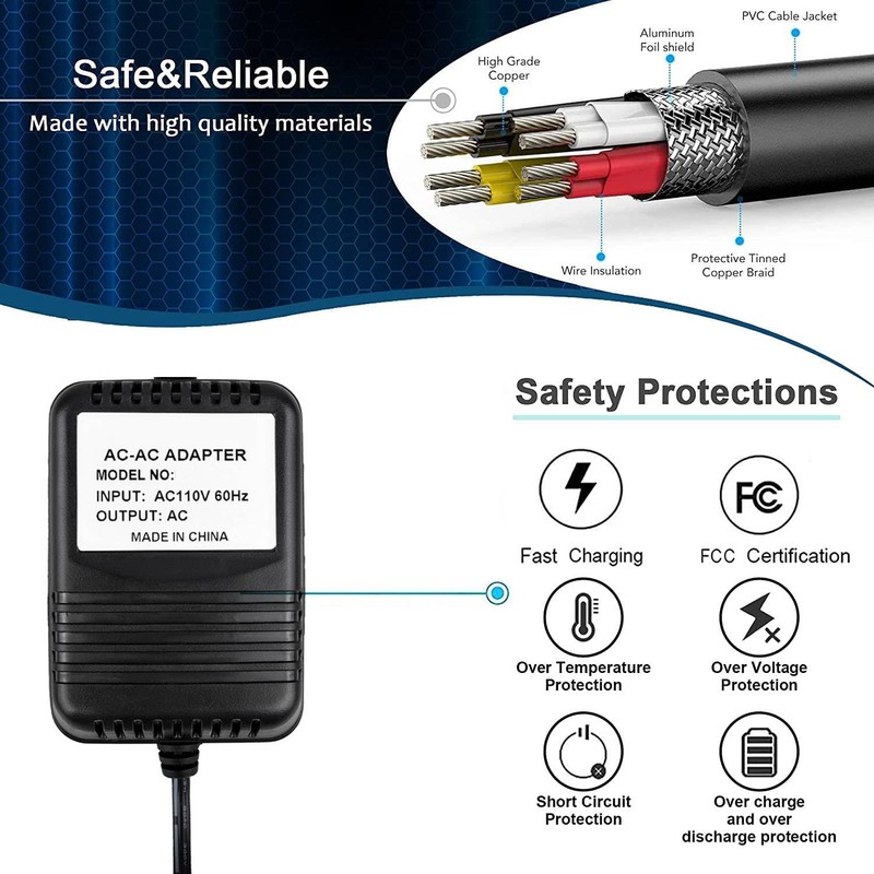 AC-AC Adapter for DigiTech Jimi Hendrix Experience Modelling Guitar Effect