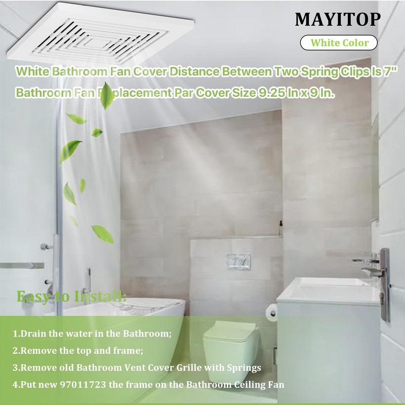 MAYITOP Bathroom Vent Cover BP46 BP90 With Springs Replacement Bathroom