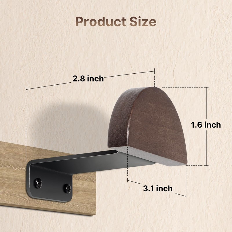 SEKSON Cowboy Hat Rack for Wall, 4 Pack Wooden Hat