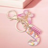 ORUZA Alphabet Initial Letter Keychain, Pink Initial Letter Keyring with