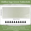 Sage Green Fabric Chiffon Table Runner, Kitchen Table Decoration Indoor