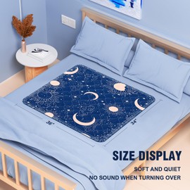 MILDPLUS Printed Washable Bed Pads 34"X36" Reusable Underpads Waterproof Mattress Protector Incontinence Bed Pads Pee Pads for Adults, Kids or Pets (Navy Blue)