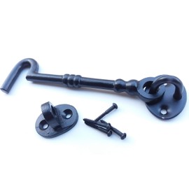 Cast Iron Cabin Hook - Black Antique (6") 150mm for Doors or Gates CEN052