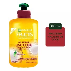 Garnier 4 x GARNIER FRUCTIS FORTIFYING HAIR CREAM OIL REPAIR CREMA LISO COCO 300 ml ea