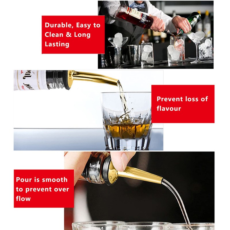 2 Pcs Liquor Pour Spouts, Stainless Steel Liquor Bottle Pourers