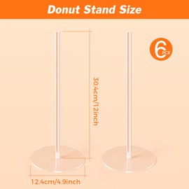 Dooiclear Dooiclear Donut Stand 6 Pack, Acrylic Bagel Stand, Clear Doughnut Holder, Donut Display Stand for Dessert Table, Bagel Display Tower for Birthday, Wedding, Baby Shower, Christmas, Party