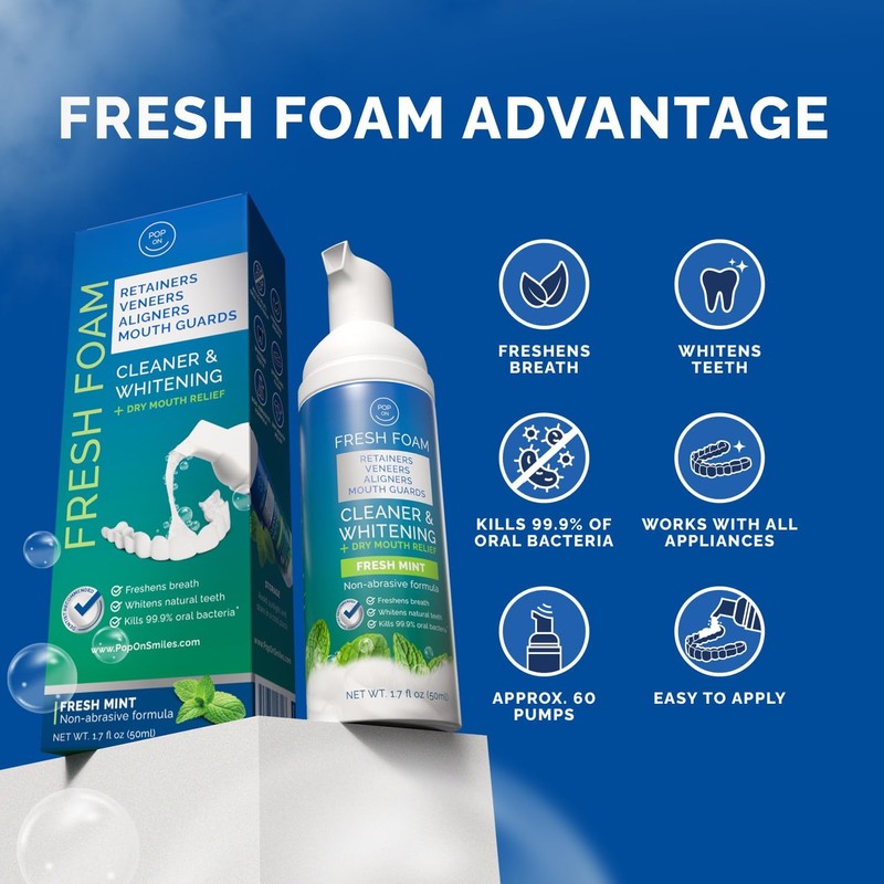 Aligner & Retainer Cleaner Fresh Foam – Dry Mouth Relief,