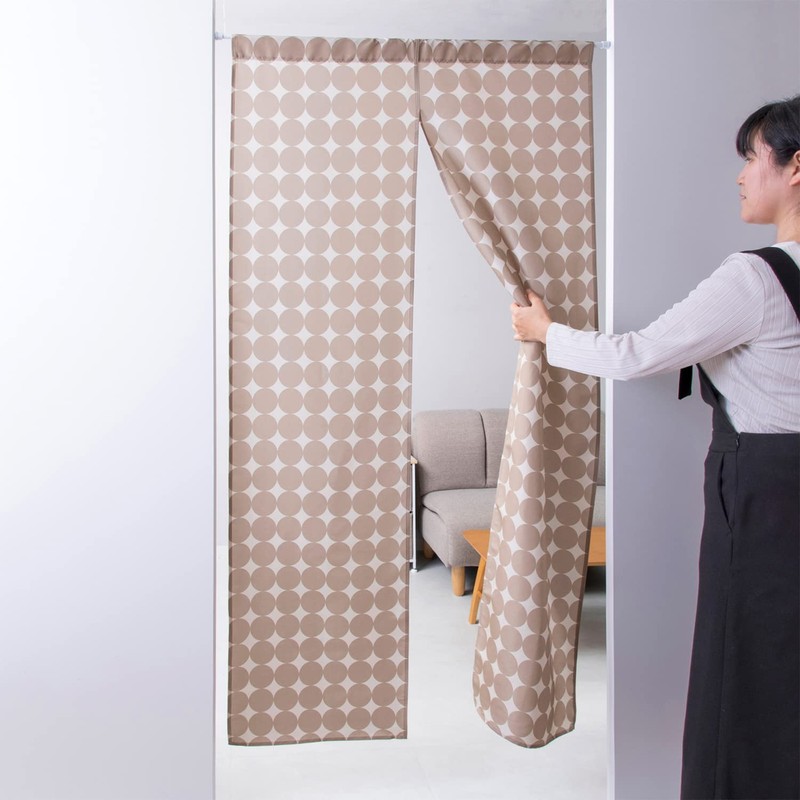 Astro Noren Beige Circle Pattern Approx. Width 33.5 x Length