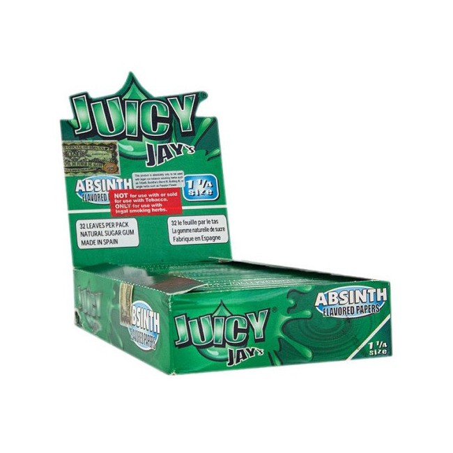 JUICY JAY'S Flavored Papers 32 Leaves 1 1/4 Absinth Flavor Pack of 24