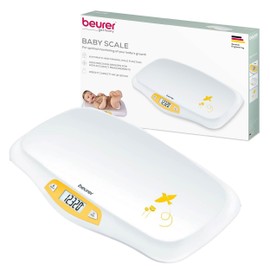 Beurer BY80 Digital Baby Scale, Infant Scale for Weighing in Pounds, Ounces, or Kilograms up to 44 lbs, Newborn Baby Scale with Hold Function, Pet Scale for Cats and Dogs