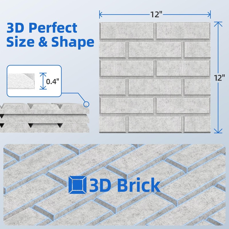 12 Pack Acoustic Panels with Self Adhesive, 12" X 12"