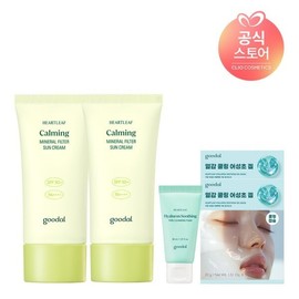 Gudal 맑은 어성초 진정 무기자차 선크림 50ml x2 사은어성초수딩겔마스크2매+어성초클렌징폼30ml Clear Houttuynia Cordata Soothing Mineral Sunscreen 50ml x2 + Free Houttuynia Cordata Soothing Gel Mask 2 Sheets + Houttuynia Cordata Cleansing Foam 30ml