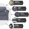 Zenna Home, Coal Simply Fit Steps Stretch Slipcover, 2-Piece Loveseat