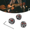 3Pcs Electric Guitar Skull Knobs Metal Volume Tone Head Cap