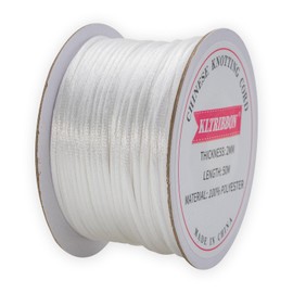 KLTRIBBON - Cuerda de satén de 2 mm, cuerda de cola de rata, cuerda de seda china de 55 yardas, para pulsera, collares, joyas, adornos de macramé