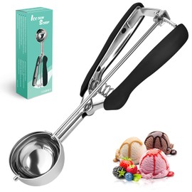SPEENSUN Eisportionierer aus 304 Edelstahl mit Auslöser (23x5cm),eislöffel portionierer Poliert,Robust&Leicht für Eiscreme, Melonenkugeln,Kartoffelpüree,Teig,Kuchen,Spülmaschinenfest(schwarz)