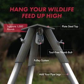Boss Buck Tripod Header with Pulley, Deer Feeder System Attachment (Feeder Not Included)