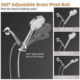 KAPHOME Shower Head Holder,All Metal Handheld Shower Head Holder,Adjustable Shower Arm Mount Bracket,Shower Head Bracket,Chrome,1G1MK