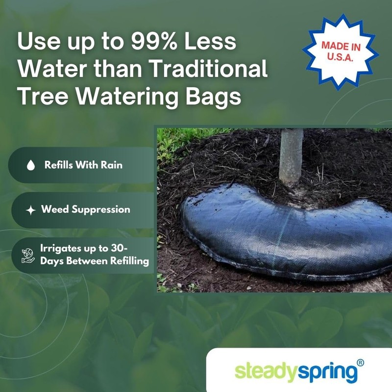 SteadySpring® Smart 30+Day Tree Watering Mat Auto Refills with Rain