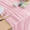 Asee'm Cheesecloth Table Runner Spring Easter 120 Inches Blushing Pink