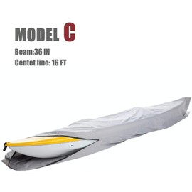GOODSMANN Trailable Marine Grade Heavy Duty 600D Kayak Cover, Canoe Cover Fits 16ft. Length, Beam Width to 36'' 9921-0172-33