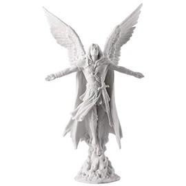 JFSM INC. Saint Michael Ascending Angel Statue Sculpture 11" Tall (White)