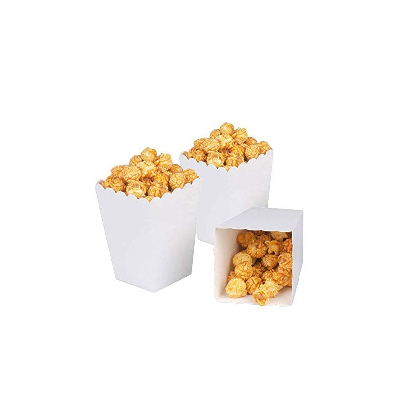 AimtoHome White Popcorn Boxes Mini Paper Popcorn Box Cardboard Popcorn