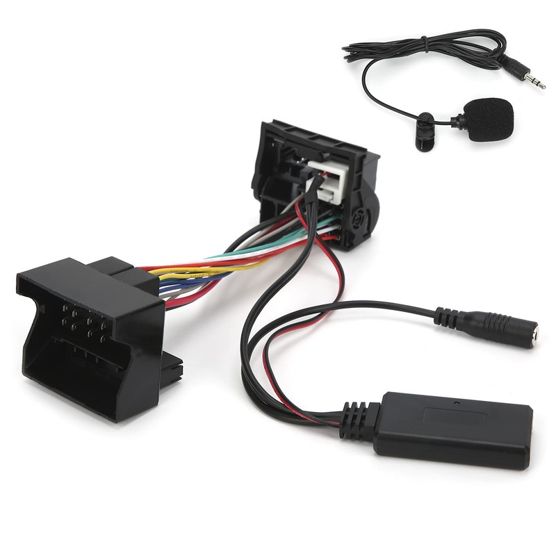 Qiilu 12 Pin 12V Bluetooth Aux Input Cable Aux In