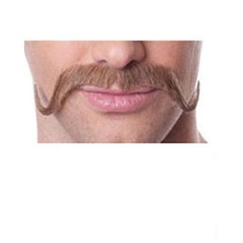 Sepia Costume Wigs Low Handlebar Mustache Color Brown Western Style Villain Upturn Human Hair Fiber Lace Back Face Lip Fancy Dress Hanging #938