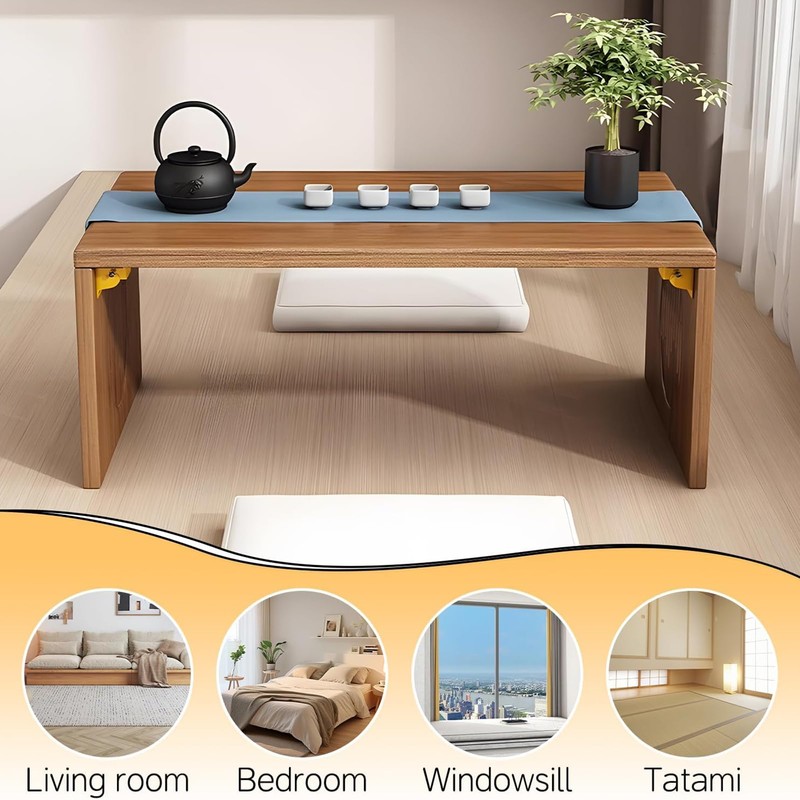 Folding Coffee Table, Low Coffee Table for Sitting on The