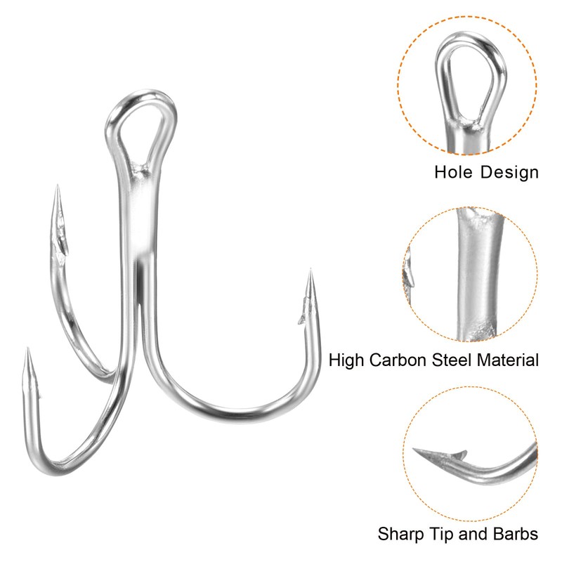 PATIKIL Pack of 20 2# Treble Fishing Hooks 1.02 Inch