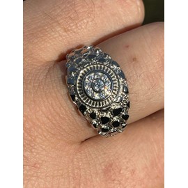 Men's Nugget Ring - Solid 925 Sterling Silver Ring - Iced Micropave Cluster Ring Sizes 6-13 - Great As Pinky Ring (8)