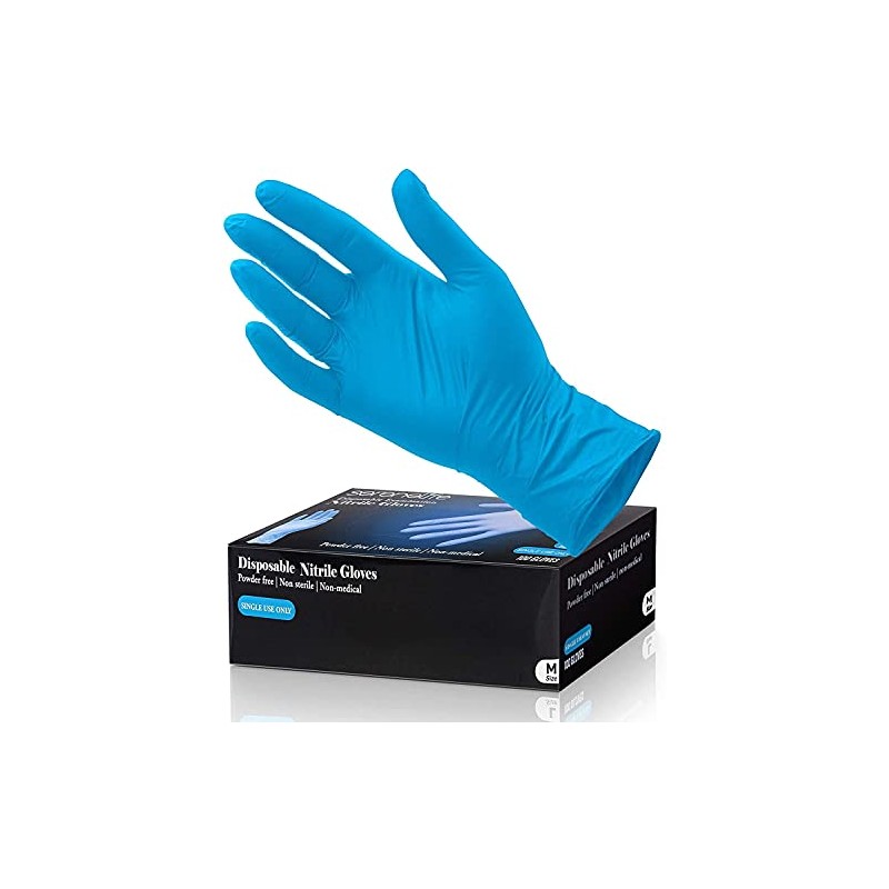 SereneLife SLGLVNIT100SM - Guantes desechables de nitrilo y vinilo (100