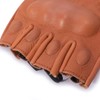Harssidanzar Mens Motorcycle Gloves Half Finger Goatskin Leather Gloves GM037CA,