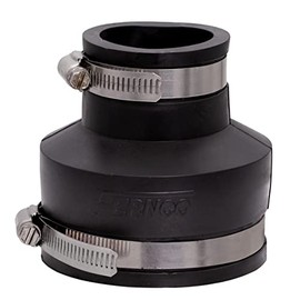 Fernco 1056-315 Reducing 3-in. x 1-1/2-in. Flexible PVC Pipe Coupling for Cast Iron and Plastic Plumbing Connections in Black