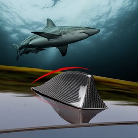 Car Shark Fin Antenna - SUV Car Truck Antenna Replacement, Base with Tape (Carbon Fiber)