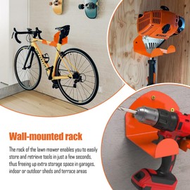 Yooyan Brush Cutter Holder, Wall Mount for Grass Trimmer, Garden Power Tool Hanger, with Matching Screws, for Garage Trimmer, Garden Tools - Orange