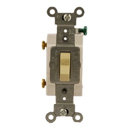 Leviton 5501-LHI 15 Amp, 120 Volt, Toggle Lighted Handle, Illuminated Off Single-Pole AC Quiet Switch, Commercial Grade, Grounding, Ivory