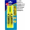 Avery Hi-Liter - Yellow Highlighter - Smear Safe Ink, Chisel