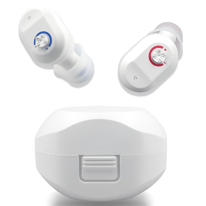 Double Direct Charging Hearing Aid Earphone Ear Aid White Layered