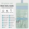 Manicure Set 16 Full Function Kit Professional Stainless Steel Pedicure...