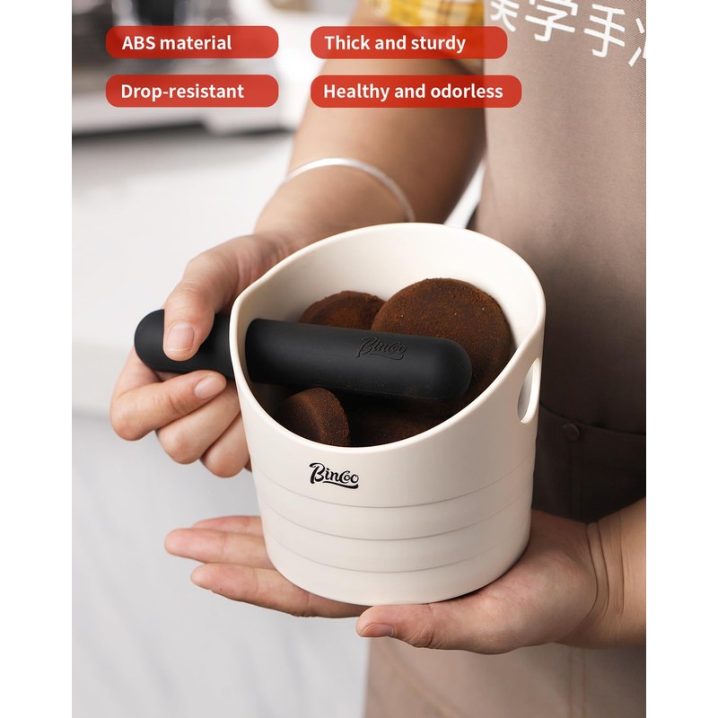 Bincoo Small Coffee Knock Box 4.5 Inch - Espresso Accessories