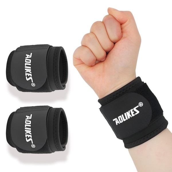 2 PCS Wrist Supports Wrist Wraps, Wrap-Around Compression Weightlifting Wrist