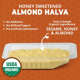 OhGoodness! Organic Honey Halva - 3 Pack - Only THREE Simple Ingredients, Melt-in-Mouth Snack & Dessert, Honey Sweetened Treat Paleo Friendly And SCD Approved- No Additives (Honey - Almond) 75g