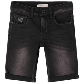 NAME IT Boys' Denim Long Shorts with Pockets, black denim