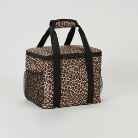 JPJYE Insulated Lunch Bag, Leopard Print Design, 30 x 21 x 23 cm, Thermal Tote with Dual Handles for Work/Picnic/Beach (leopard print, 11.8X8.3X9 Inch)