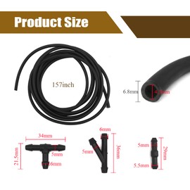 4 Meter Universal Washer Fluid Hose, Windshield Washer Hose Kit with 12 Pcs Hose Connectors Connect Car Water Pump and Nozzles Suitable for Most Car Windshield Washer Tubing